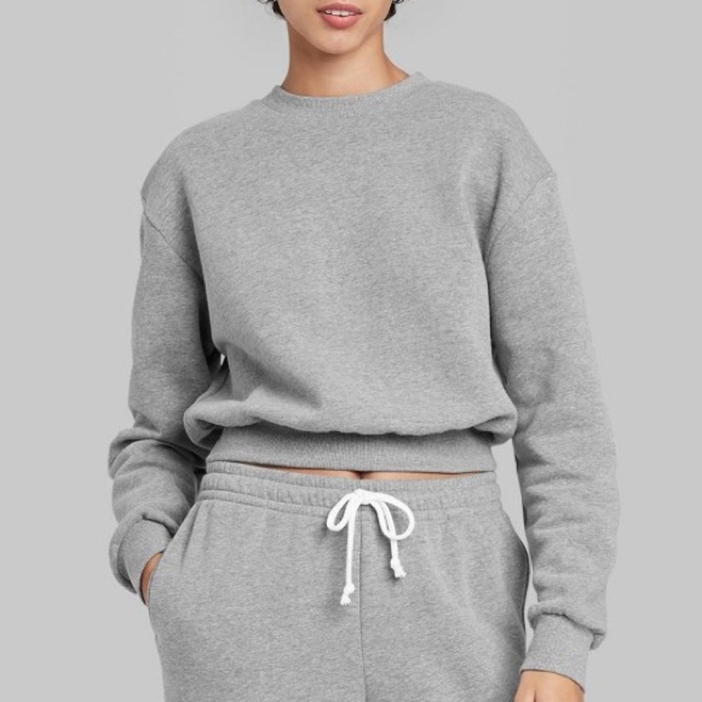 Wild Fable Gray Cropped Crewneck